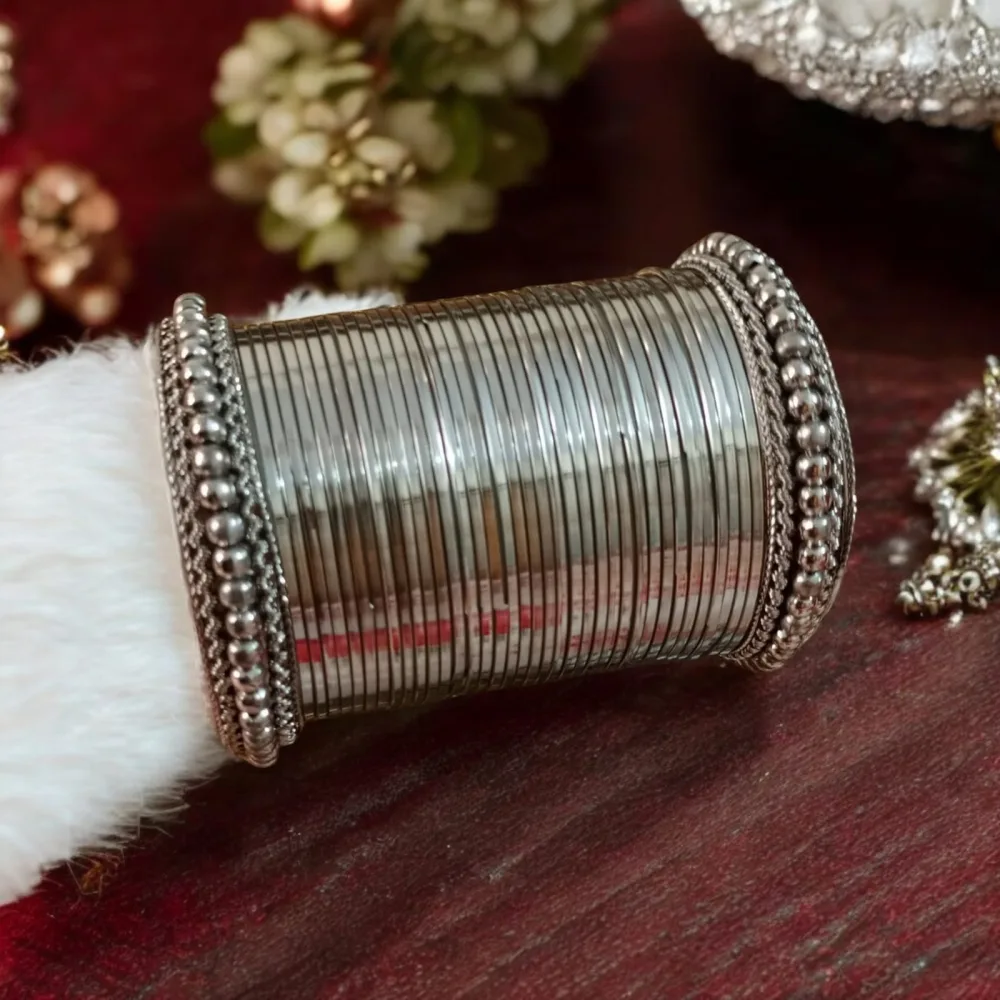Heer Bangle Set-Silver