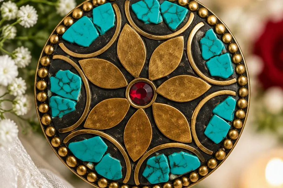 A turquoise-set gold ring — the setting tells you as much as the stone.