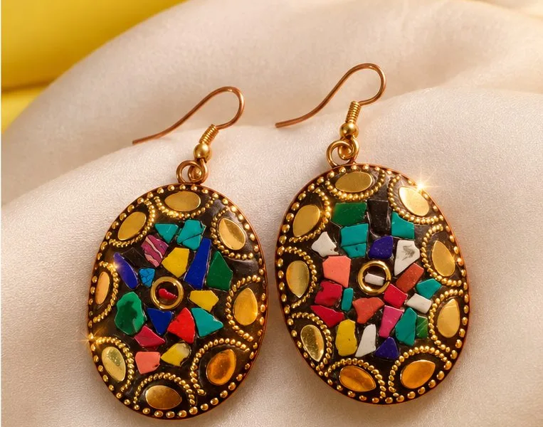 Statement jhumka earrings styled for a modern look